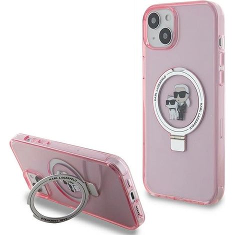 iPhone 15 Plus Karl Lagerfeld Ring Stand MagSafe Case Rosa (1/5)