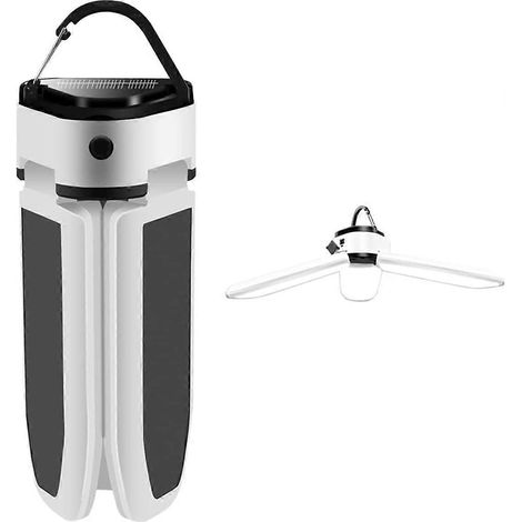 Lanterne de camping rechargeable, 30 W, 1000 lumens, 5 modes, lampe de camping pliable et suspendue, lampe portable pour terrasse, jardin, barbecue et randonnée (recharge solaire) (1/5)