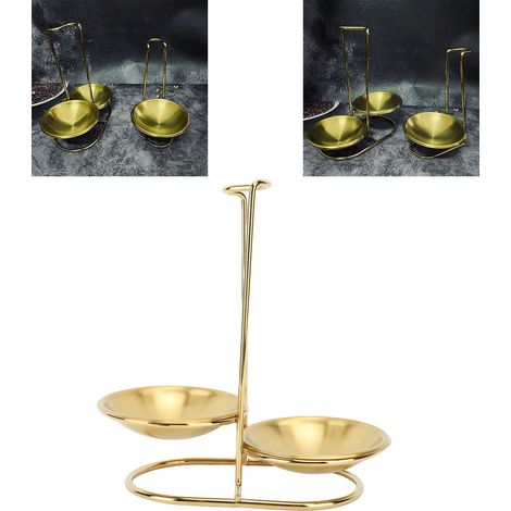 Schöpfkellenhalter aus Edelstahl, Zubehör für chinesisches Fondue, goldener Doppel-Schöpfkellenhalter (1/5)