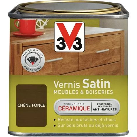 Vernis V33 Meubles et Boiseries Satin Chêne foncé 0,5 L (1/2)