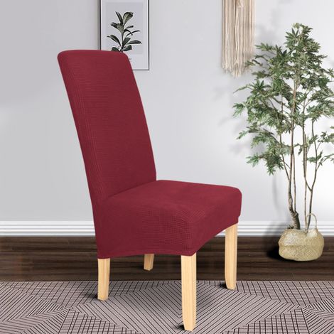 2-Piece XL Dining Chair Cover, Meal Bomb Removable Washable Dining Chair Cover (Burgundy)
