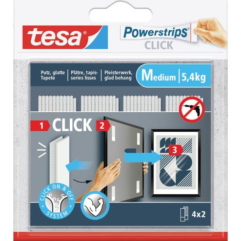 tesa Powerstrips Click Medium 4 Stück Selbstklebend (1/3)