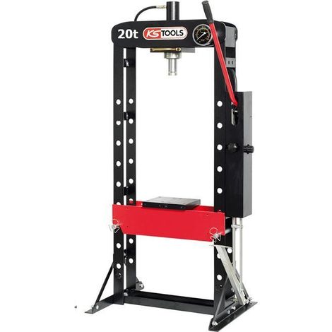Kstools – Presse hydraulique 20T – Pompe hydraulique 2 vitesses – Capacité max. 20 tonnes – Course vérin 190mm – Piston chromé – Sécurité surcharge (1/2)