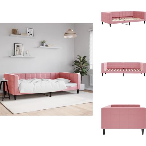 Lit de repos rose 100x200 cm velours - Lit De Repos - Lits De Repos - Canapé-lit - Lit D'appoint (1/5)