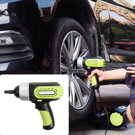 Kit de réparation automobile 3 en 1 comprenant un cric électrique, une clé dynamométrique, une pompe à air et une lampe torche LED (1/5)