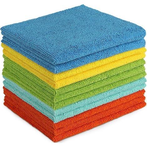 Lot de 5 Chiffon, microfibre et lingette, Torchons Lavette Microfibre Ménage Plus Doux, Plus Absorbants, Non Pelucheux, pour Maison, Cuisine, Voiture, Cenêtres e Vitre 30 x 30cm , (1/5)