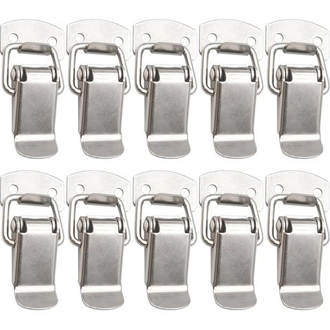 10 cierres de palanca de 47 mm con 40 tornillos, cierre de palanca, cierre de resorte para ventanas, muebles, cajones, armarios, cajas de herramientas