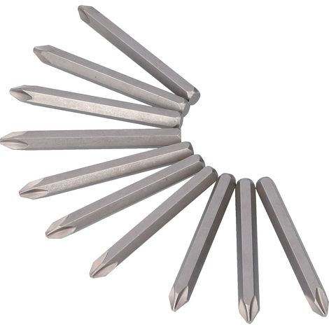 10 Stück magnetische Kreuzschlitzschraubendreher-Bits aus S2-Stahl, 5/16 Zoll Sechskantschaft, Industriebedarf (1/5)