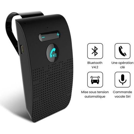 Kit Mains Libres Voiture Bluetooth kit Main Libre Pare Soleil Haut-Parleur - Support Siri - Reconnexion Automatique (1/4)