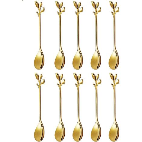Cuillère À Café En Acier Inoxydable - 12 Cm - Pour Café Thé Glace Sucres - Lot De 10 (1/5)