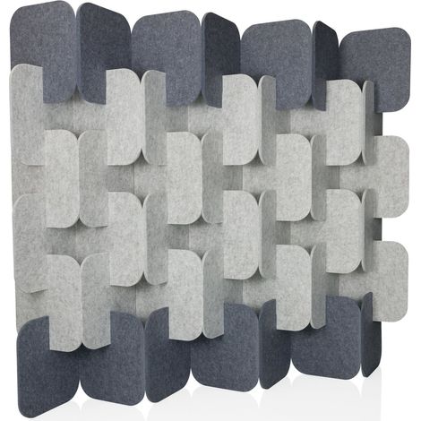Akustik Stellwand FLEXMIUT PLUG PET 6er Set 163x170x25cm grau/hellgrau hjh OFFICE (1/5)