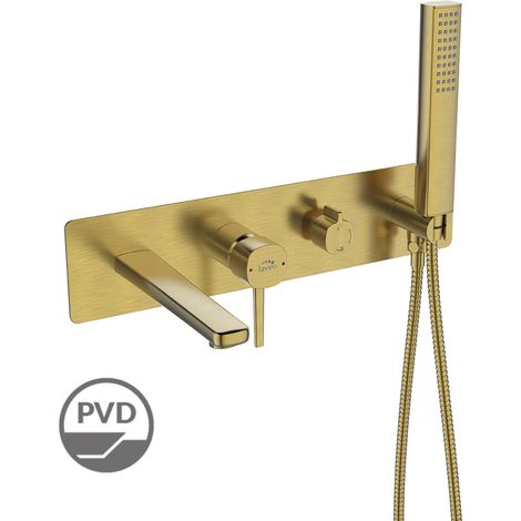 Laveo Unterputz-Badewannenarmatur mit Duschset POLA Gold