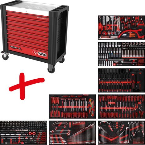 Kstools – Servante d'atelier roulante P25 – 564 outils – Construction en acier – Tiroirs à roulements à billes – Verrouillage centralisé (1/10)
