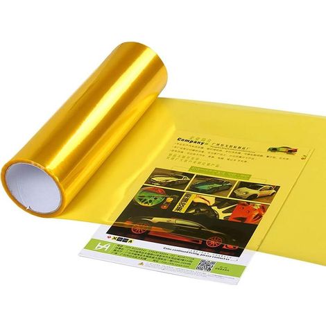 1x getönte Vinylfolie, Gold, für Scheinwerfer und Nebelscheinwerfer, selbstklebend, 30x60cm, Fahrzeugschutz (1/5)