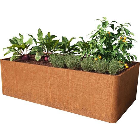 PRIMEYARD Cortenstahl Hochbeet Mario 200x107x60 cm inkl. Lochboden, Rost-Optik