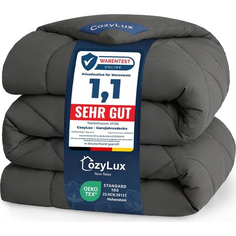 Couette 220x240 cm Gris pour Lit 2 Personnes (1/5)