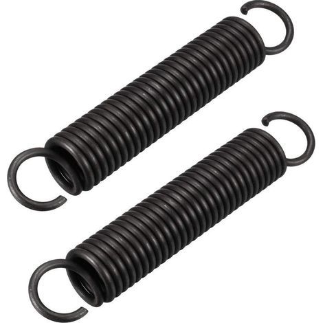 Set of 2 universal-type tension springs, 3 mm wire diameter, 20 mm outer diameter, double hook, selectable length, steel spring. Small double hook (120 mm). (1/5)