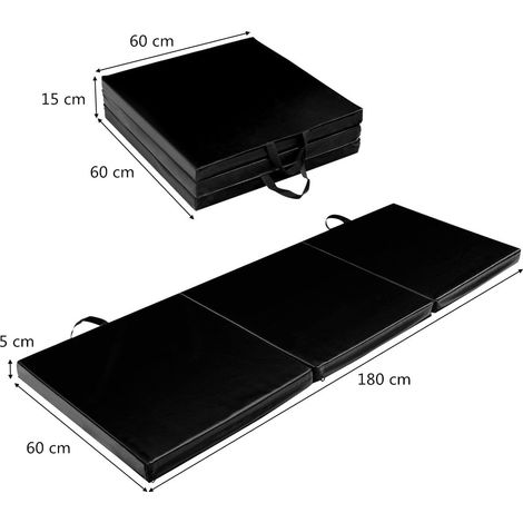 Faltbare Gymnastikmatte, 183 x 61 x 5 cm, tragbar und leicht zu reinigen