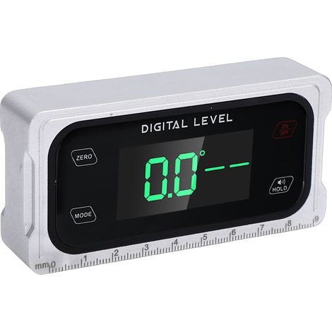 Rapporteur d'angle numérique, inclinomètre à écran tactile avec base magnétique et grand écran LCD pour le travail du bois, l'automobile et la métallurgie (1/5)