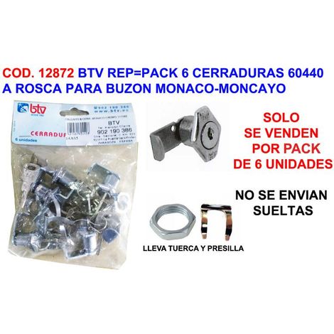 BTV btv cerradura buzon monaco cromo pack 6 uds ref 60467 , btv cerradura buzon monaco cromo pack 6 uds ref 60467