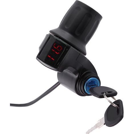 Poignée d'accélérateur électrique universelle 12V-99V avec écran LED et système antivol pour vélo et scooter électrique (1/5)