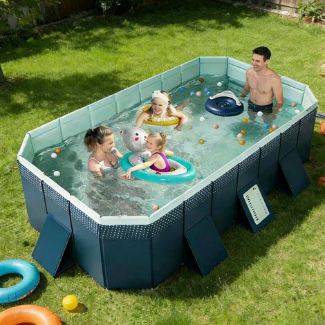 LEDANDER Piscine extérieure portable non gonflable de 1,8 m, grande piscine pliable pour la famille, les enfants, les adultes, les animaux domestiques (1/5)