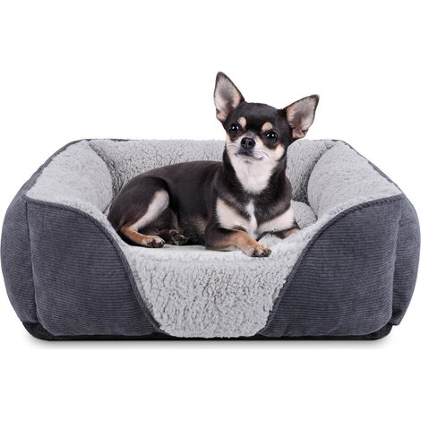 JOEJOY Kleiner Hundekorb – Waschbar und weich – Rutschfest – Plüsch – Für Hunde und Katzen – 51 x 48 x 15 cm (1/5)