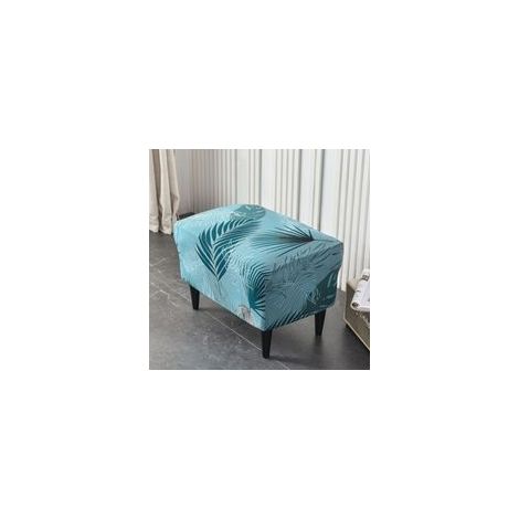 1PC (Feuilles lac)Housse Ottomane Housses de Pouf Extensible Rectangulaire, Housse de Repose-Pieds Protecteur de Meubles Housse de Tabouret avec Fond Élastique Antidérapante Lavable (1/5)