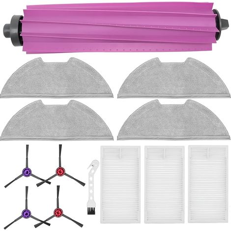 FOREHILLaccessoires pour EUREKA E20 Plus pices de rechange pour aspirateur robot, Brosse principale, 4 Chiffon nettoyage, 4 brosses latrales, 3 filtres (1/5)