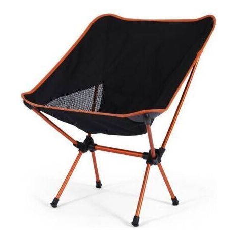 Petite chaise de camping, chaise pliante compacte pour adultes - 200 lb - Chaise de randonnée légère pour l'extérieur, la pêche, la randonnée, les pique-niques, la plage - Chaise (Orange) (1/4)