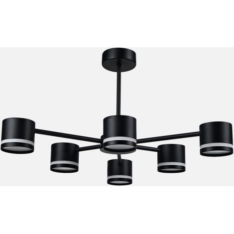 Lampara de techo Ortiga 6L negra 54w