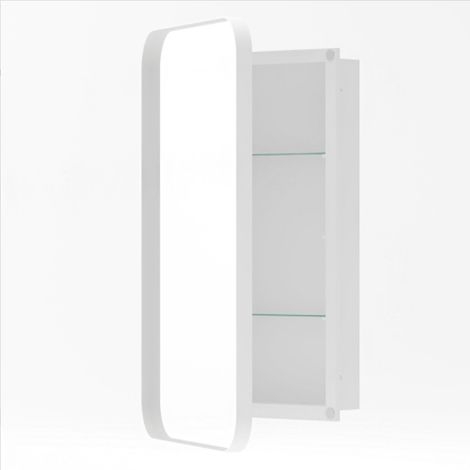 Armoire à miroir rectangulaire élégante, armoire à pharmacie encastrable, armoire murale avec cadre métallique, miroir et étagères réglables, armoire à miroir avec rangement pour salle de bain, salon