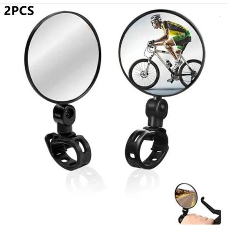 Rétroviseur de vélo Miroir Réflecteur Convexe Universel pour Remplacement Accessoire de vélo 2PCS (1/4)