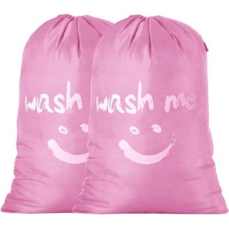 Set mit 2 großen Wäschesäcken 80-120L, faltbare Aufbewahrungssäcke, Schmutzwäschesäcke, Kleidersäcke, Stoffsäcke mit Smiley-Gesicht für Reisen, Studentenwohnheim, Schlafzimmer, tragbarer Aufbewahrungs