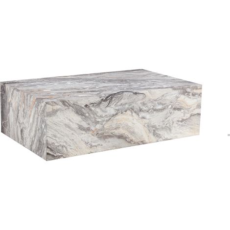 Table basse rectangulaire effet marbre gris 90 x 50 x 30 cm, MDF, style luxe moderne pour salon européen, sans montage, finition élégante – CHICFURN (1/5)