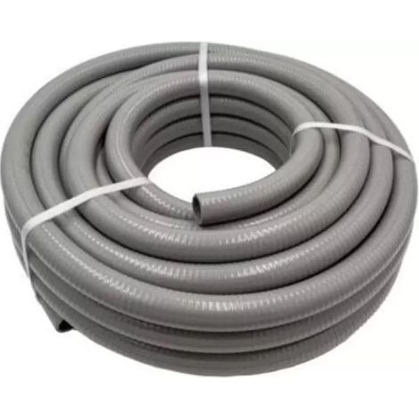 Tuyau PVC semi rigide Longueur 15M diamètre 50mm extérieur Gris souple diam intérieur 43mm ZENLYS Piscine au sel ou chlore (1/4)