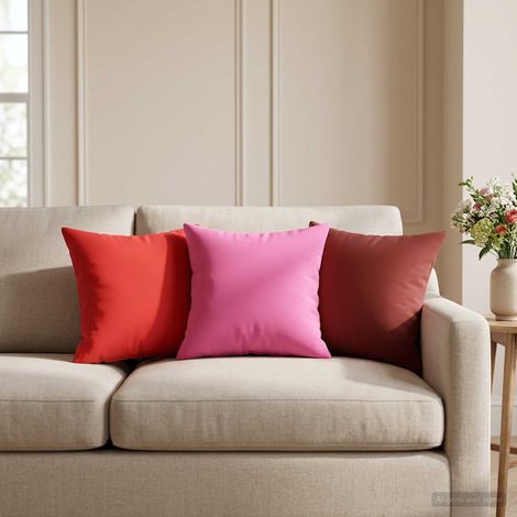 Irovami Lot de 2 housses de coussin, bordeaux, polyester, 40x40 cm (1/5)