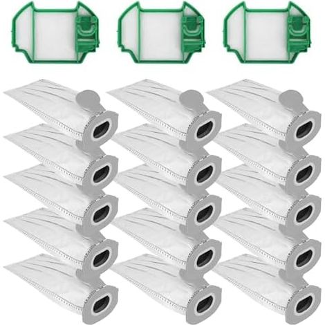 Lot de 15 Sacs d’aspirateur pour Vorwerk pour Kobold VK7 FP7, Avec 3 Filtres HEPA, Sacs à Poussière de Rechange, Accessoires Compatibles pour Kobold,Pièces de Rechange pour Aspirateur (1/5)