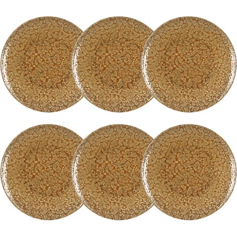 Lot de 6 assiettes plates 26cm en grès, NATURA (1/3)