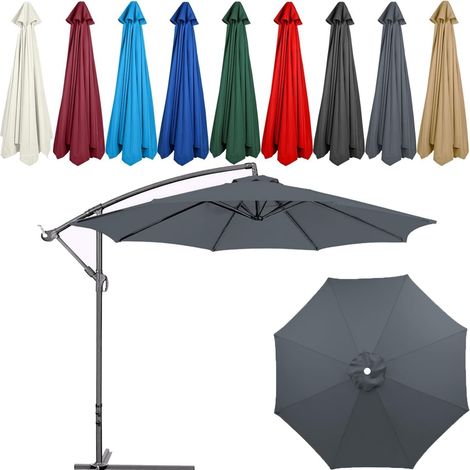 Toldo de repuesto universal para sombrilla de patio de 10 pies y 8 varillas, fundas portátiles para sombrillas, cubierta superior (rojo, 6.5 pies 6 varillas) (gris, 6.5 pies 8 varillas) (1/5)