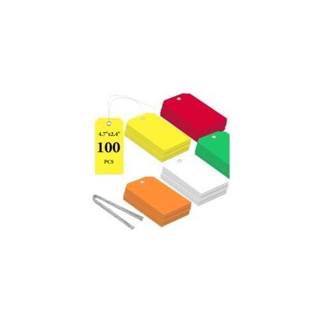 100 Stück Preisschilder aus Kunststoff, Preisschilder mit Schnur, stabile, wasserfeste Schilder, beschreibbare Preisschilder für Kleidung, Schmuck und Geschenke (1/5)