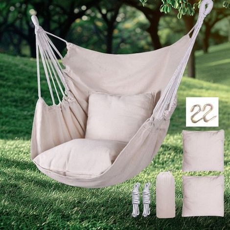 Blanc Siège hamac toile épaisse large pour chaise suspendue camping plage dortoir portable orange vert confortable durable (1/3)