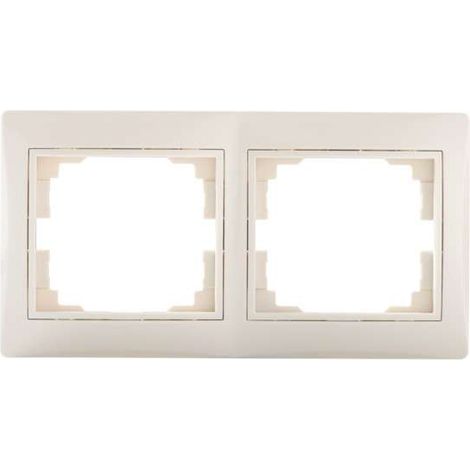 Cadre double horizontal pour interrupteur Domo crème Kanlux 24822 (1/4)