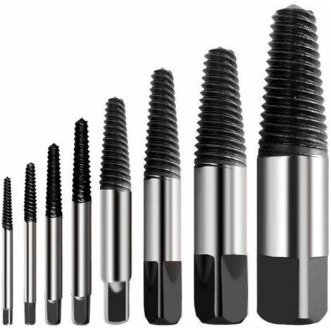 Broken Screw Extractor Multi-burst Screw Extractor Kit Hardness Stainless Steel Broken Screw Bolt Extractor Easy to Peel Suitable for Removing Damaged Screws (8pcs) (1/4)