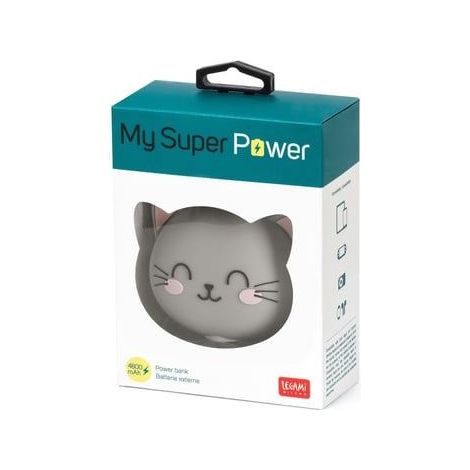 Batería Externa Legami My Super Power Kitty 4800 mAh Gris y Rosa