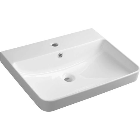 Bruckner Neron - Lavabo 60x48 cm, avec trop-plein, trou pour robinetterie, blanc 201.128.0 (1/5)