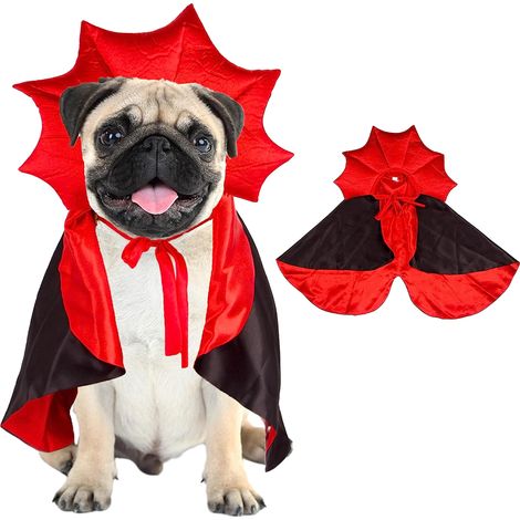 Ensemble de déguisement d'Halloween pour chien (cape et chapeau) - Costume transformable - Vêtements de Noël pour animaux de compagnie (1/5)