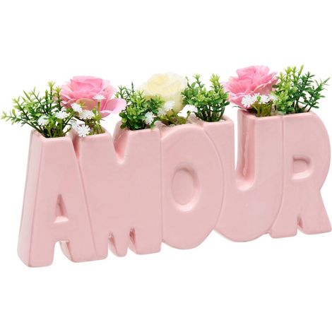 Arreglo floral Amor Rosa H14cm - Atmosphera créateur d'intérieur (1/5)