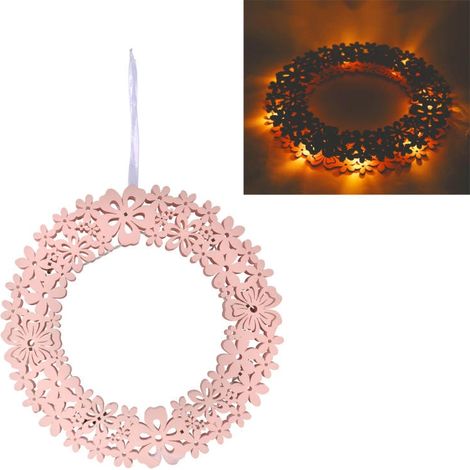 Ghirlanda primaverile pasquale con luci a LED, in legno (1/3)