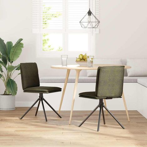 Maison Exclusive - Sedia da Pranzo Verde Militare in Similpelle Scamosciata (1/5)